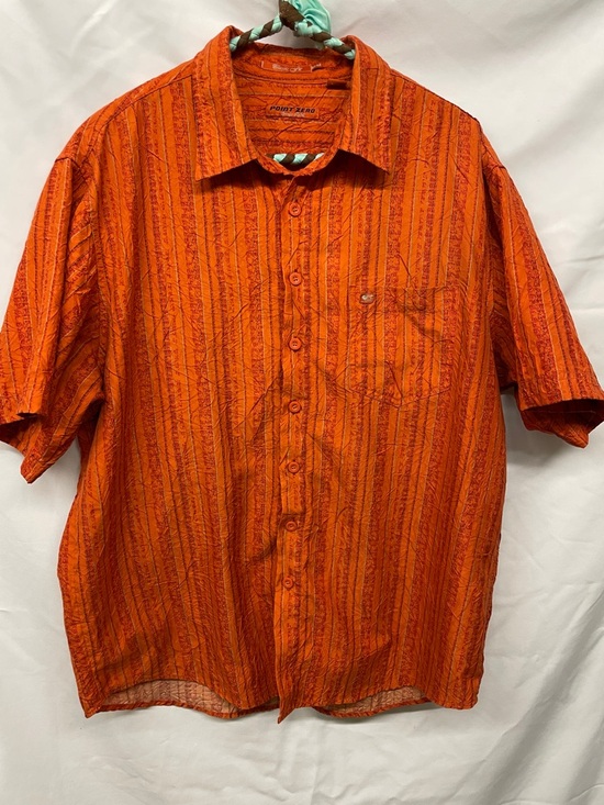Point Zero Other - Point Zero Orange Short-Sleeve Button-Up Shirt